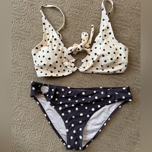 Cupshe Brown and Cream Polka Dot Bikini